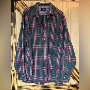 Dockers Plaid Buttondown Grn Rd XXL